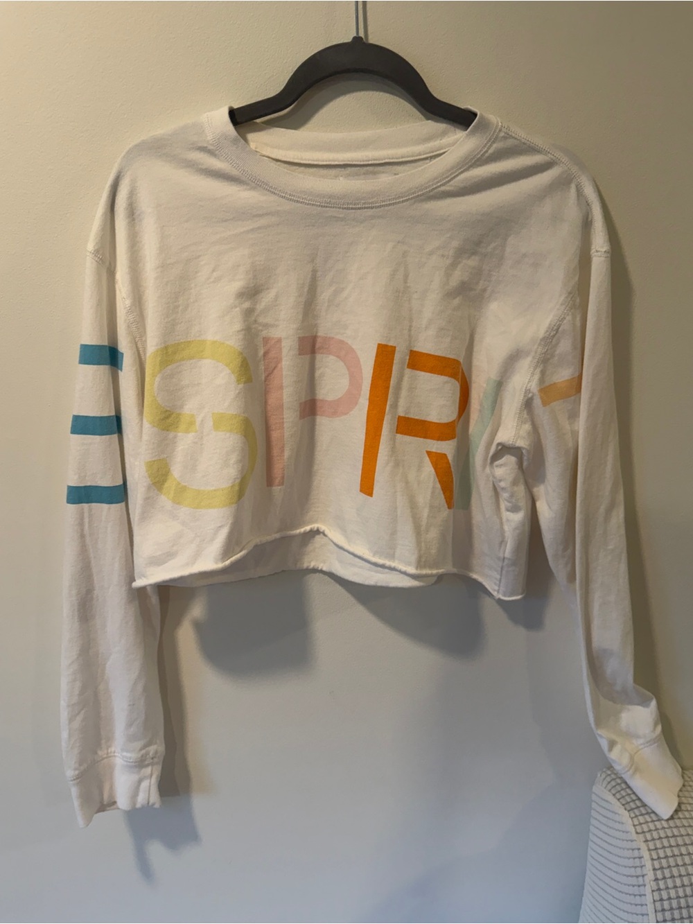 Esprit by Pacsun White Tee with Pastel Multicolor Logo